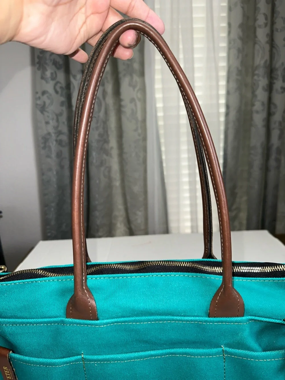 R. Riveter‎ Green Canvas Tote Bag Green